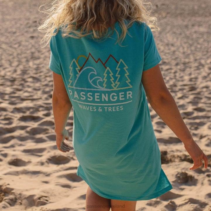 WoClothing Passenger 22N8651 Dweller T-Shirt Dress Viridian Green Women Green