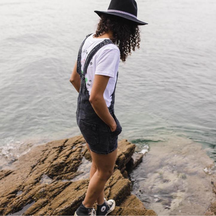 WoClothing Passenger 22N8941 Roamologist Organic Cotton Dungarees Black Women Black