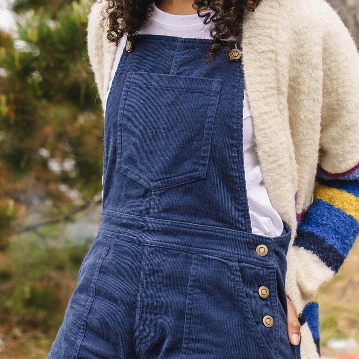 WoClothing Passenger 22N8943 Roamologist Recycled Cord Dungarees Dark Denim Women Denim