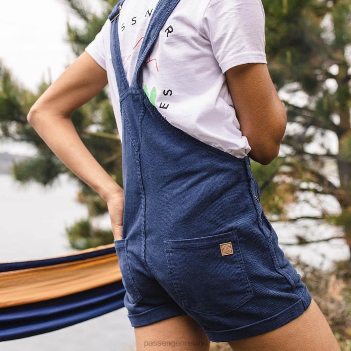 WoClothing Passenger 22N8943 Roamologist Recycled Cord Dungarees Dark Denim Women Denim