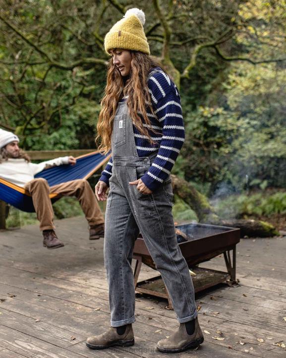 WoClothing Passenger 22N8952 Roamist Organic Cotton Dungarees Washed Black Denim Women Black