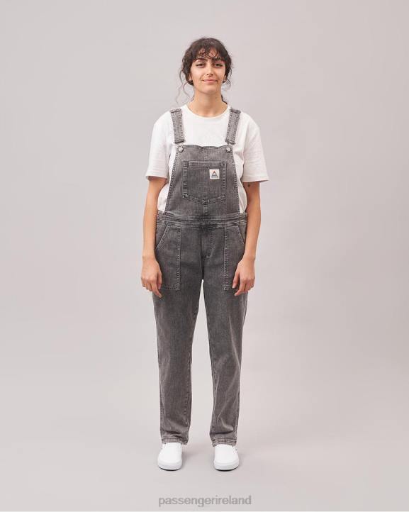 WoClothing Passenger 22N8952 Roamist Organic Cotton Dungarees Washed Black Denim Women Black