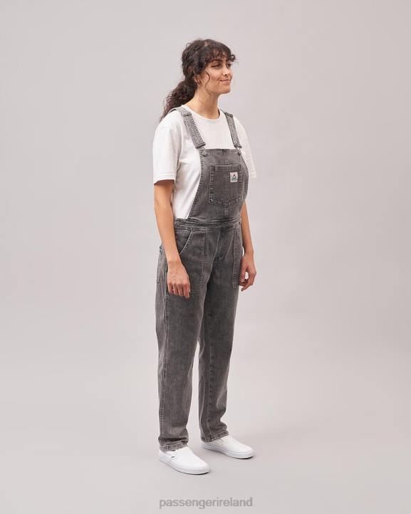 WoClothing Passenger 22N8952 Roamist Organic Cotton Dungarees Washed Black Denim Women Black