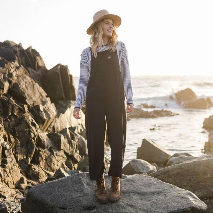 WoClothing Passenger 22N8960 Lazy Day Dungarees Charcoal (Woven) Women Charcoal