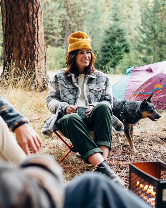 WoClothing Passenger 22N8656 Cloudy Recycled Deep-Pile Sherpa Fleece Shirt Pistachio Check Women Pistachio