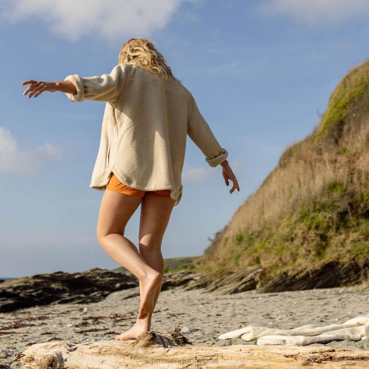 WoClothing Passenger 22N8659 Rappel Recycled Sherpa Fleece Oversized Shirt Oatmeal Women Oatmeal