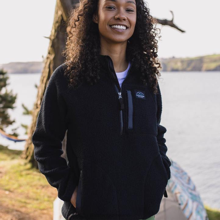 WoClothing Passenger 22N8660 Home 1/4 Zip Recycled Sherpa Fleece Black Women Black