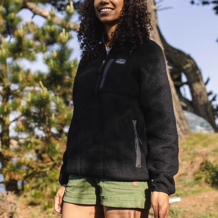 WoClothing Passenger 22N8660 Home 1/4 Zip Recycled Sherpa Fleece Black Women Black