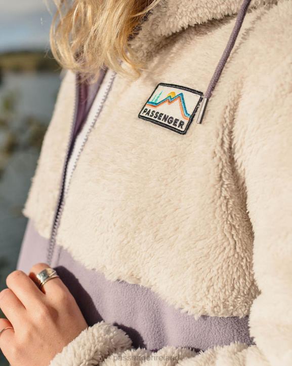 WoClothing Passenger 22N8667 Nestling Recycled Sherpa Hooded Fleece Dusty Lilac Women Lilac