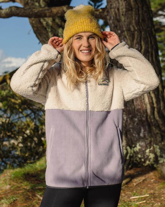 WoClothing Passenger 22N8667 Nestling Recycled Sherpa Hooded Fleece Dusty Lilac Women Lilac