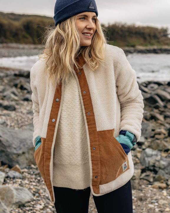 WoClothing Passenger 22N8668 Clover Recycled Deep-Pile Sherpa Fleece Warm Ivory Women Ivory