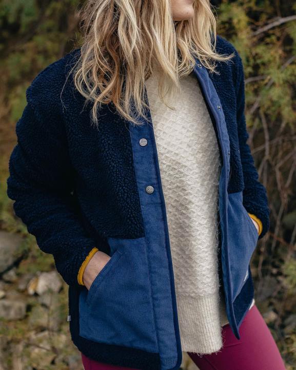 WoClothing Passenger 22N8670 Clover Recycled Deep-Pile Sherpa Fleece Deep Navy Women Navy