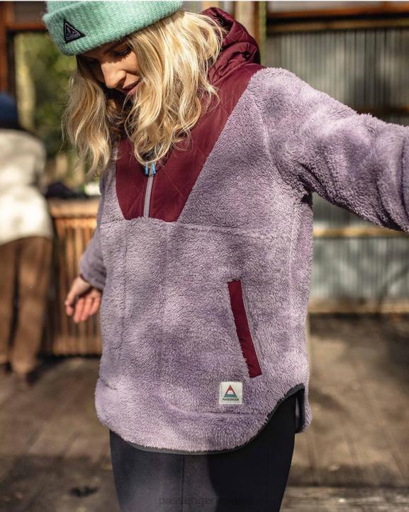 WoClothing Passenger 22N8676 Beaumont Recycled Sherpa Hooded Fleece Dusty Lilac Women Lilac