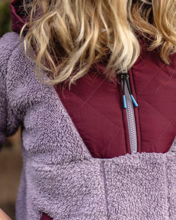 WoClothing Passenger 22N8676 Beaumont Recycled Sherpa Hooded Fleece Dusty Lilac Women Lilac