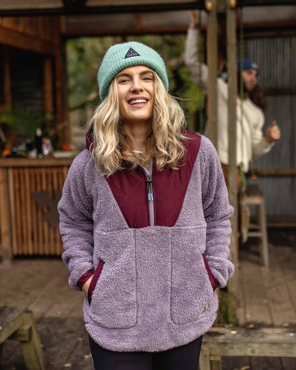 WoClothing Passenger 22N8676 Beaumont Recycled Sherpa Hooded Fleece Dusty Lilac Women Lilac