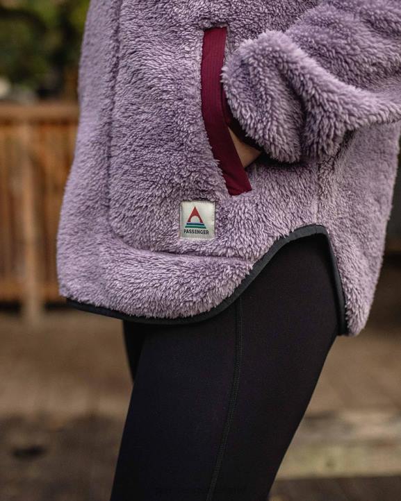 WoClothing Passenger 22N8676 Beaumont Recycled Sherpa Hooded Fleece Dusty Lilac Women Lilac
