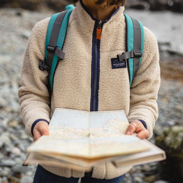 WoClothing Passenger 22N8680 Fairbanks Full Zip Recycled Sherpa Fleece Oatmeal Women Oatmeal