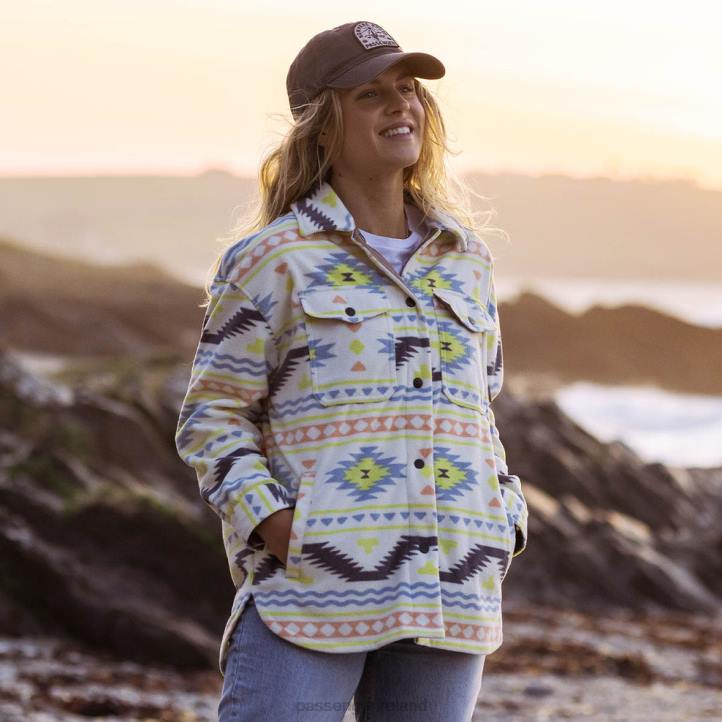 WoClothing Passenger 22N8699 East Recycled Polar Fleece Shirt Egret Adrift Women Egret