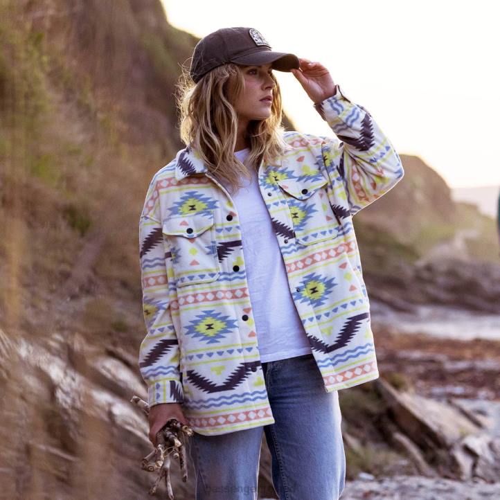 WoClothing Passenger 22N8699 East Recycled Polar Fleece Shirt Egret Adrift Women Egret