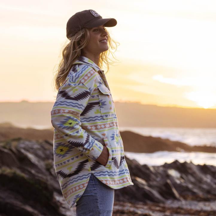 WoClothing Passenger 22N8699 East Recycled Polar Fleece Shirt Egret Adrift Women Egret