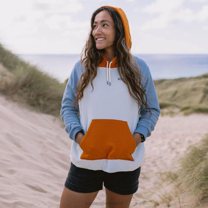 WoClothing Passenger 22N8691 Rainbow Recycled Polar Fleece Hoodie Blue Glass Women Blue