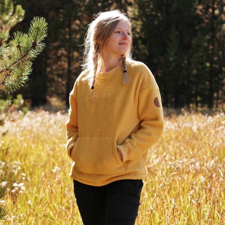 WoClothing Passenger 22N8697 Ivy Recycled Sherpa Sweatshirt Ochre Yellow Women Yellow