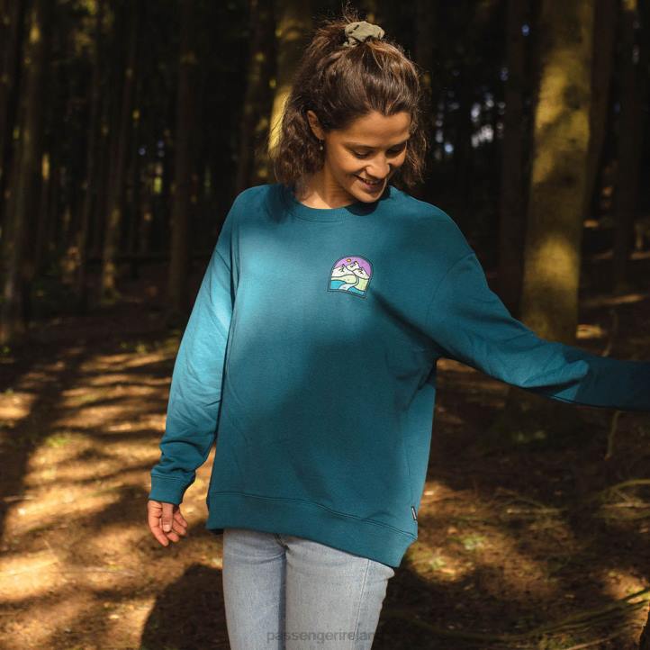 WoClothing Passenger 22N8709 Friday Collective Recycled Cotton Oversized Sweatshirt Blue Coral Women Blue