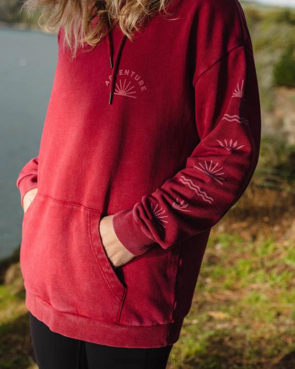 WoClothing Passenger 22N8710 Roamers And Seekers Recycled Cotton Oversized Hoodie Rhubarb Women Rhubarb