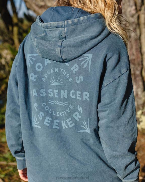 WoClothing Passenger 22N8711 Roamers And Seekers Recycled Cotton Oversized Hoodie Dark Denim Women Denim