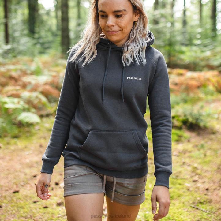 WoClothing Passenger 22N8714 Toba Recycled Hoodie Faded Black Women Black