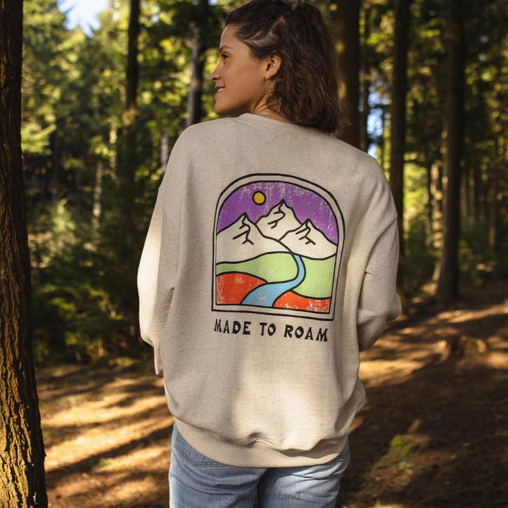 WoClothing Passenger 22N8715 Friday Collective Recycled Cotton Oversized Sweatshirt Milky Marl Women Marl