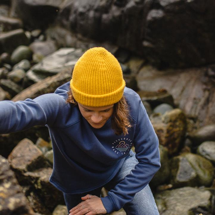 WoClothing Passenger 22N8730 Panang Raglan Recycled Sweatshirt Dark Denim Women Denim