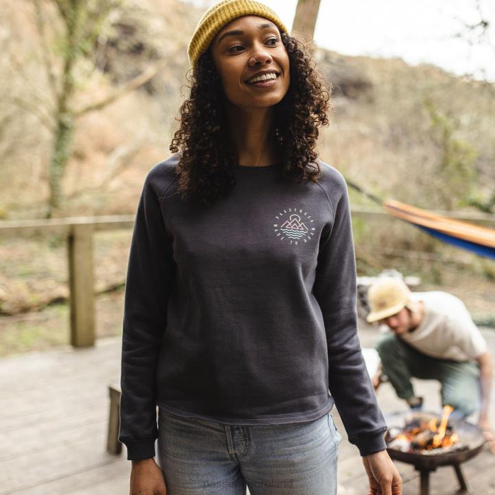 WoClothing Passenger 22N8732 Panang Raglan Recycled Sweatshirt Faded Black Women Black