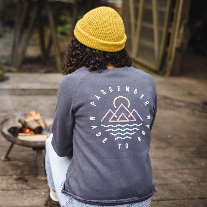 WoClothing Passenger 22N8732 Panang Raglan Recycled Sweatshirt Faded Black Women Black