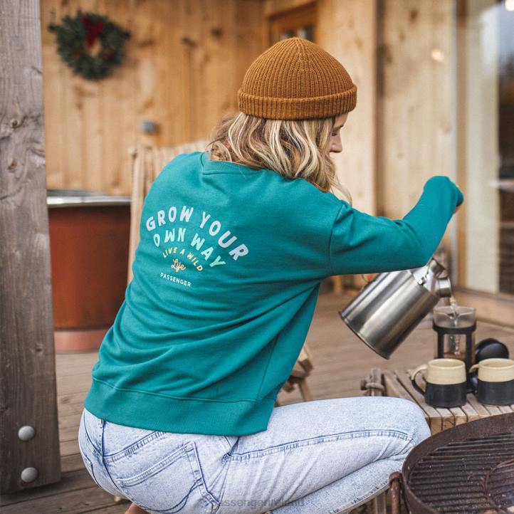 WoClothing Passenger 22N8738 Wild Life Recycled Sweatshirt Storm Green Women Green