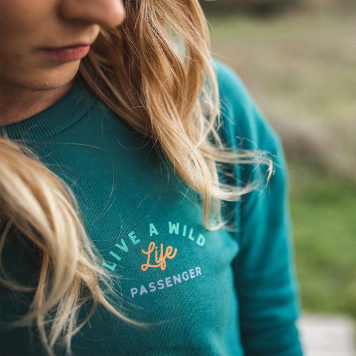 WoClothing Passenger 22N8738 Wild Life Recycled Sweatshirt Storm Green Women Green