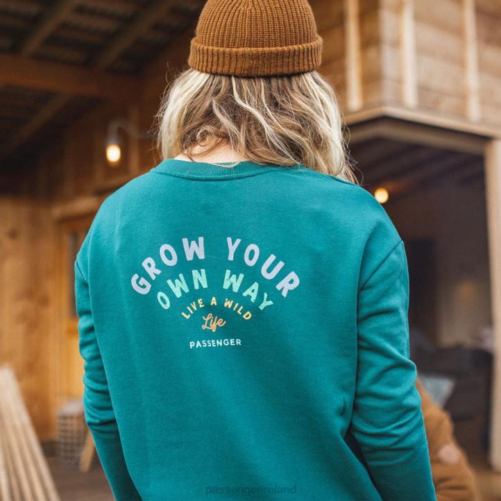 WoClothing Passenger 22N8738 Wild Life Recycled Sweatshirt Storm Green Women Green