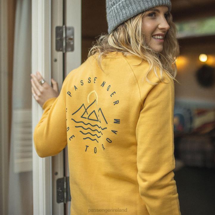 WoClothing Passenger 22N8741 Panang Raglan Recycled Sweatshirt Mustard Yellow Women Yellow