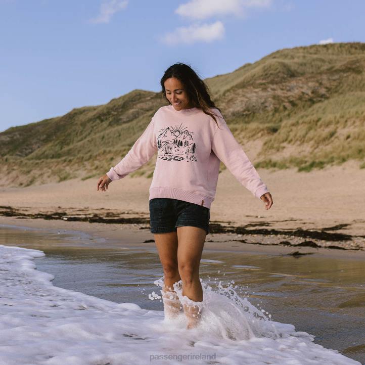 WoClothing Passenger 22N8742 Early Riser Recycled Cotton Oversized Sweatshirt Pale Mauve Women Mauve