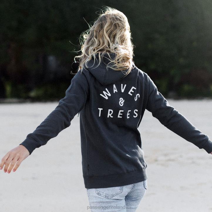 WoClothing Passenger 22N8747 Penida Recycled Hoodie Faded Black Women Black