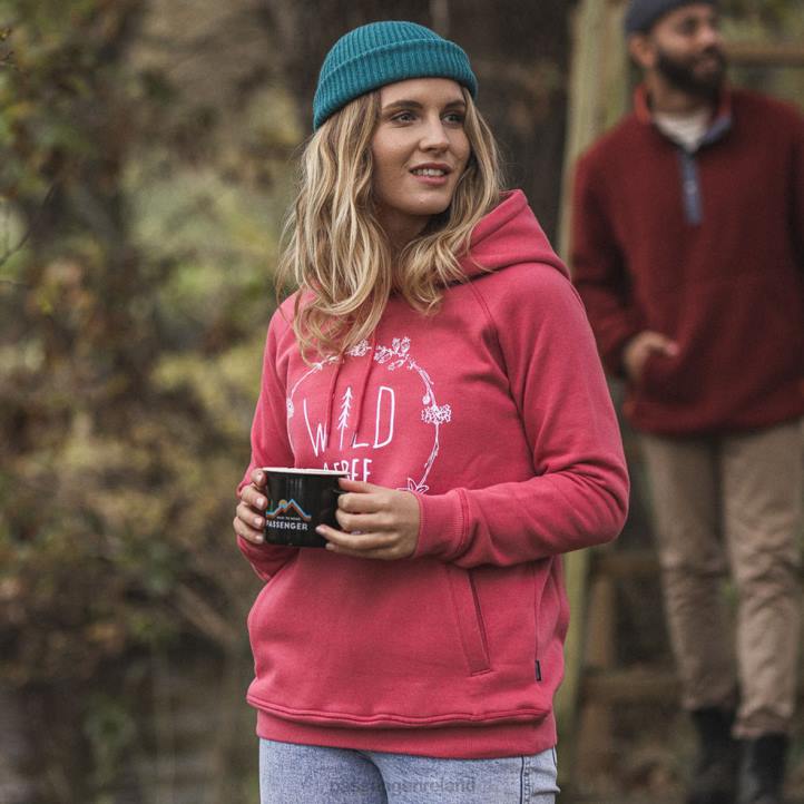 WoClothing Passenger 22N8748 Wild & Free Recycled Hoodie Rose Women Rose