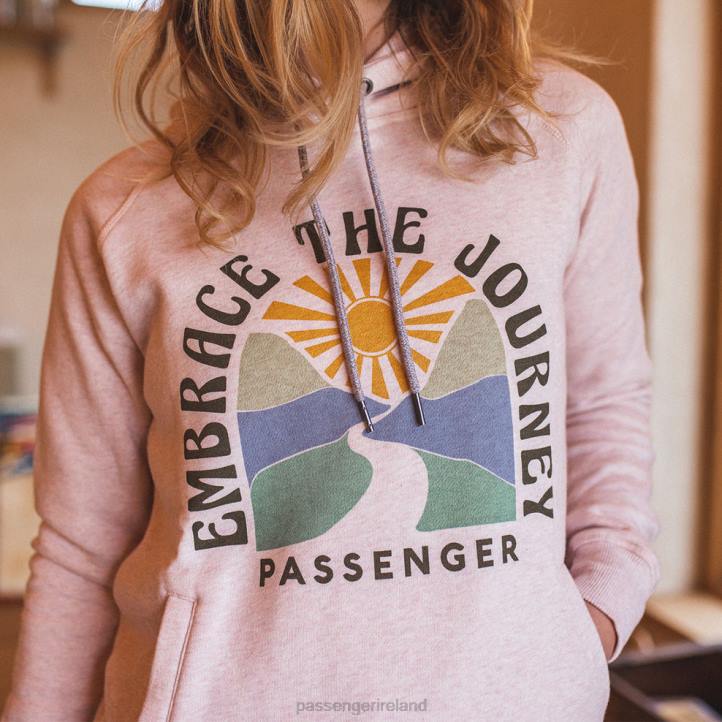 WoClothing Passenger 22N8754 Embrace Recycled Hoodie Peachy Pink Marl Women Pink