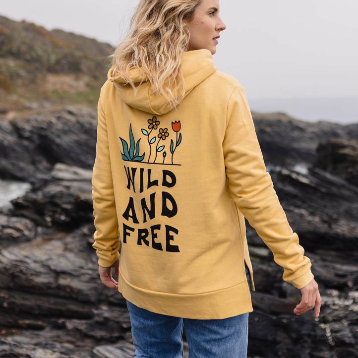 WoClothing Passenger 22N8755 Grown To Roam Hemp Hoodie Ochre Yellow Women Yellow