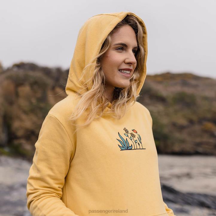 WoClothing Passenger 22N8755 Grown To Roam Hemp Hoodie Ochre Yellow Women Yellow