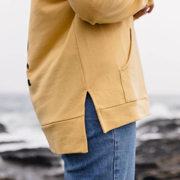 WoClothing Passenger 22N8755 Grown To Roam Hemp Hoodie Ochre Yellow Women Yellow