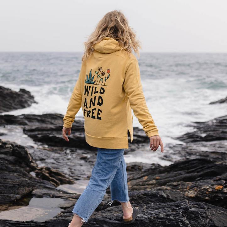 WoClothing Passenger 22N8755 Grown To Roam Hemp Hoodie Ochre Yellow Women Yellow