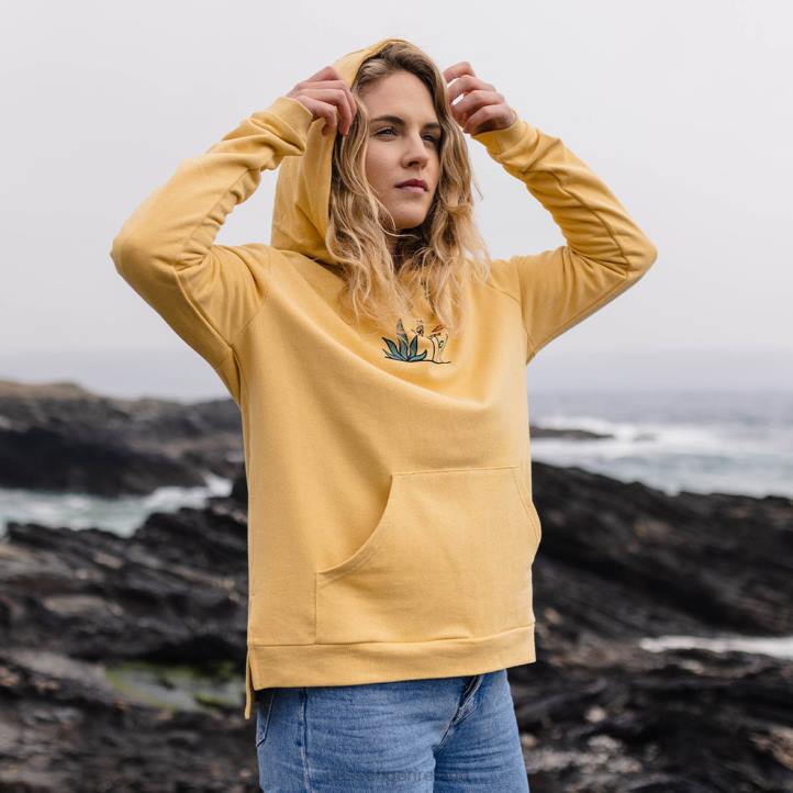 WoClothing Passenger 22N8755 Grown To Roam Hemp Hoodie Ochre Yellow Women Yellow