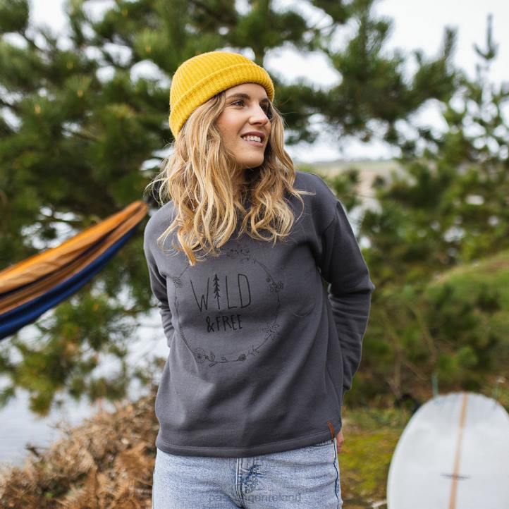 WoClothing Passenger 22N8757 Paradise Recycled Sweatshirt Faded Black Women Black