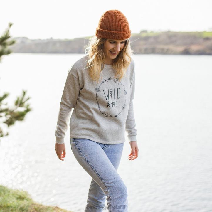 WoClothing Passenger 22N8758 Paradise Recycled Sweatshirt Grey Marl Women Grey