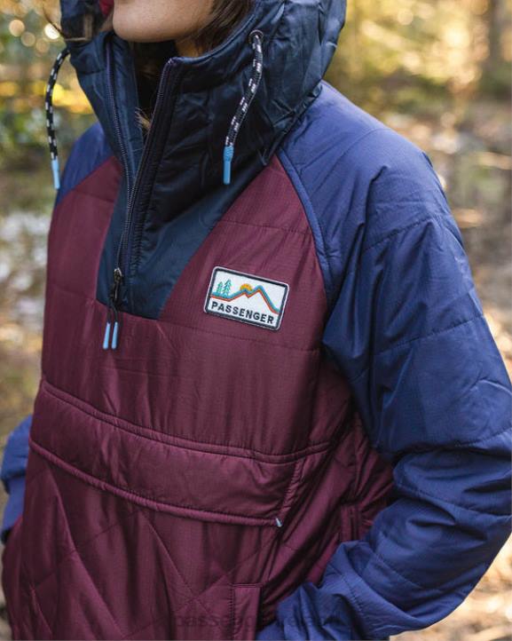 WoClothing Passenger 22N8777 Ocean Recycled Insulated 1/2 Zip Jacket Wine Women Wine